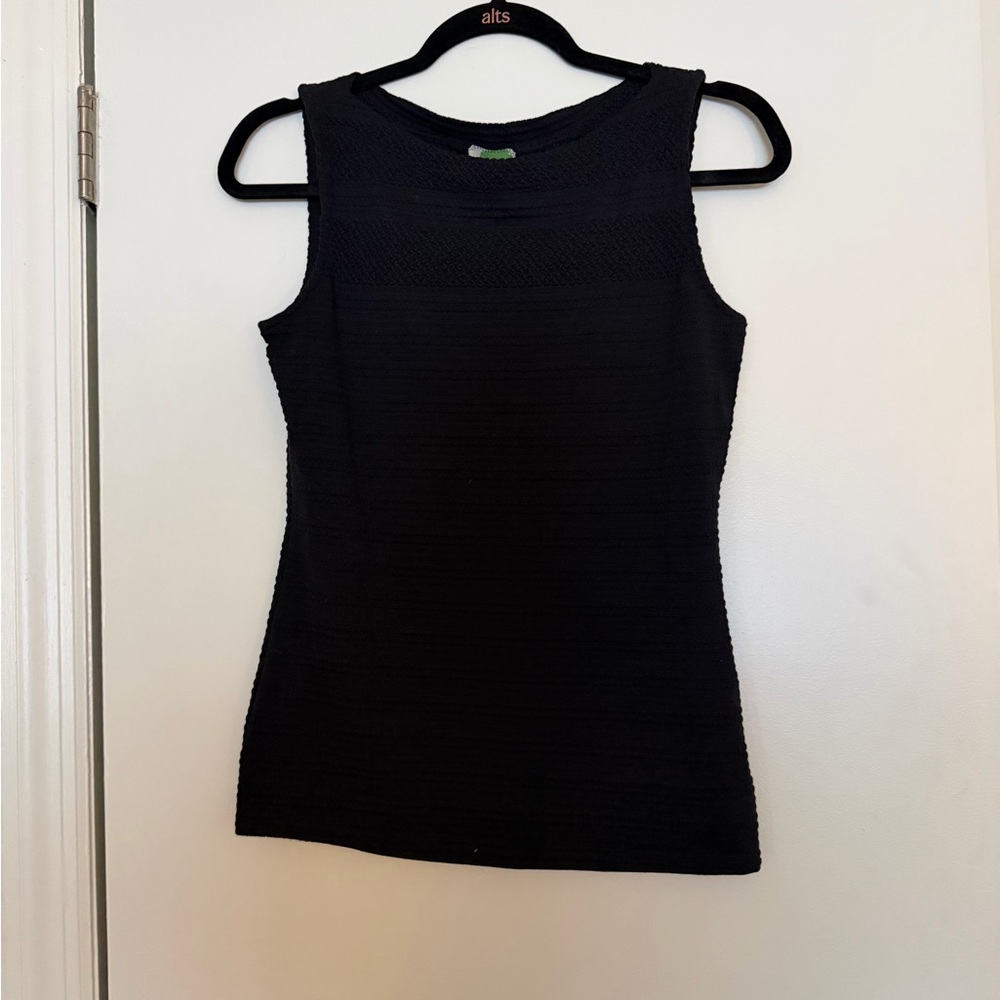 Anthropologie Black Textured Tank Top